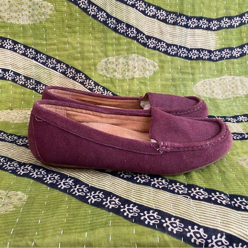 Vionic Purple Plum Debbie Casual Slip-On Suede Driving Flats Moccasins Size 8 - Picture 3 of 13
